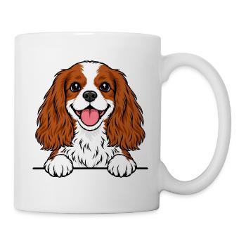 King Cavalier Spaniel - Tasse - Weiß - Rechts