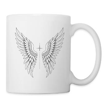 Nachtflügel mit Lichtlinien - Tasse - Weiß - Rechts