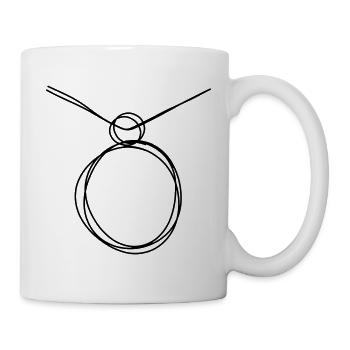 Medaillon handgezeichnet - Tasse - Weiß - Rechts