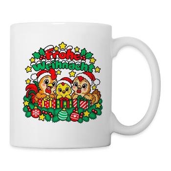 Weihnachts Hühner - Tasse - Weiß - Rechts