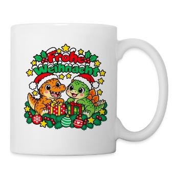 Weihnachts Dinosaurier - Tasse - Weiß - Rechts
