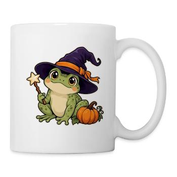 Frosch mit Hexenhut - Tasse - Weiß - Rechts