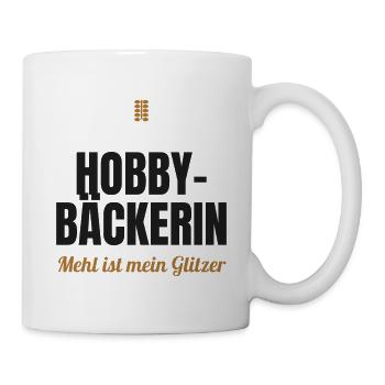 Hobby-Bäckerin – Mehl ist mein Glitzer - Tasse - Weiß - Rechts