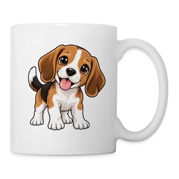 Beagle Kawaii Style – Süßer Spürhund - Tasse - Weiß - Rechts