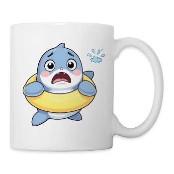 Schüchterner Hai im Schwimmring - Tasse - Weiß - Rechts