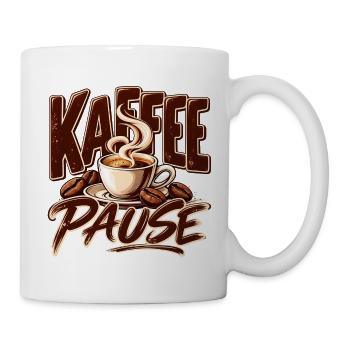 Kaffee Pause Schöne Geschenkidee für den Büro - Tasse - Weiß - Rechts