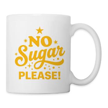 No Sugar Please Retro Yellow Typografie - Tasse - Weiß - Rechts
