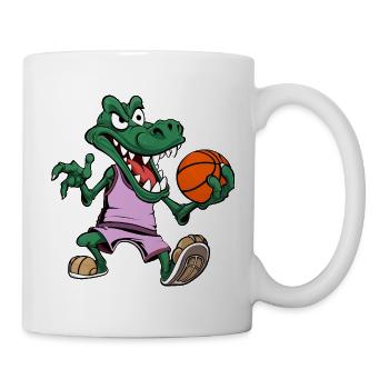 Alligator Basketball Krokodil - Tasse - Weiß - Rechts