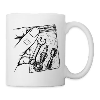 Mechanische Sucht – Pouch Tools Candle Key - Tasse - Weiß - Rechts