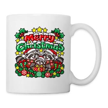 Raccoons Christmas Cheer Trio - Tasse - Weiß - Rechts