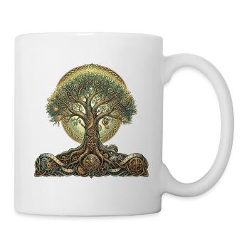 Zahnradbaum und Wurzeln - Tasse - Weiß - Rechts