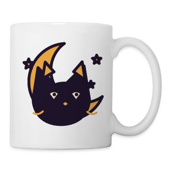 Mondkatze im Traumlicht - Tasse - Weiß - Rechts