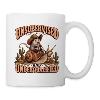 Unbeaufsichtigt und unterqualifiziert - Tasse - Weiß - Rechts