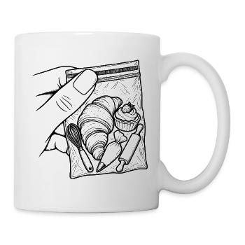 Suchtgebäck – Croissantbeutel & Schneebesen - Tasse - Weiß - Rechts