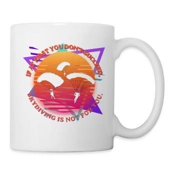 Sonnenuntergangs- und Gleitschirmsprung-Witz - Tasse - Weiß - Rechts