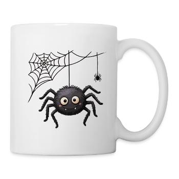 Spinne im Netz Halloween-Anhänger - Tasse - Weiß - Rechts