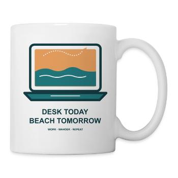 Schreibtisch Heute Strand Morgen - Tasse - Weiß - Rechts