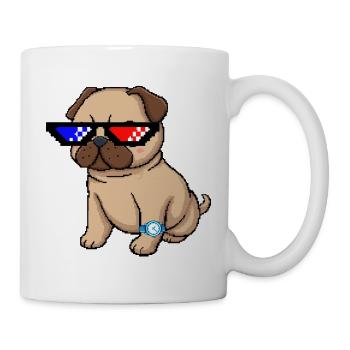 Pixel Shades Pug - Tasse - Weiß - Rechts