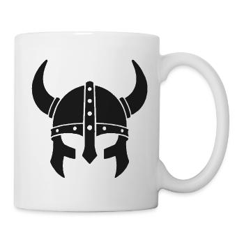 Horned Viking Helmet Silhouette - Tasse - Weiß - Rechts