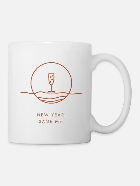 Neujahrsgeschenk – Neujahr. Ich auch. - Tasse - Weiß