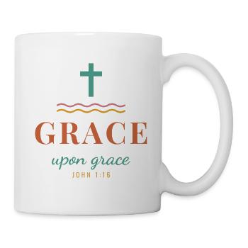 Grace Upon Grace – John 1:16 Christian - Tasse - Weiß - Rechts