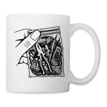 Suchtelektriker – Beutelzangenmultimeter - Tasse - Weiß - Rechts