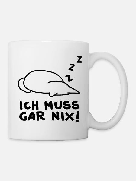 Lustige Schlafende Katze - Tasse - Weiß