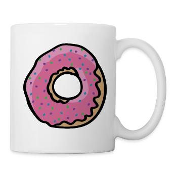 Rosa Donut-Grafik - Tasse - Weiß - Rechts