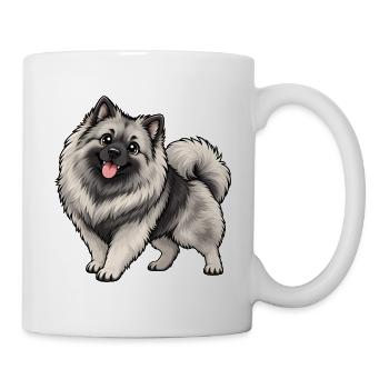 Wolfsspitz im Kawaii Style – Süßer Spitzhund - Tasse - Weiß - Rechts
