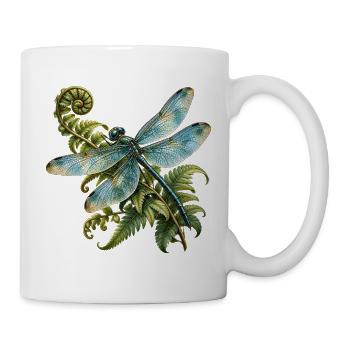 Libelle und Farn - Tasse - Weiß - Rechts
