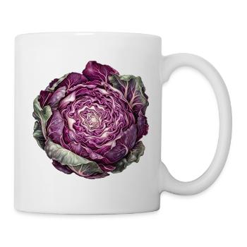 Rotkohl Rosette - Tasse - Weiß - Rechts