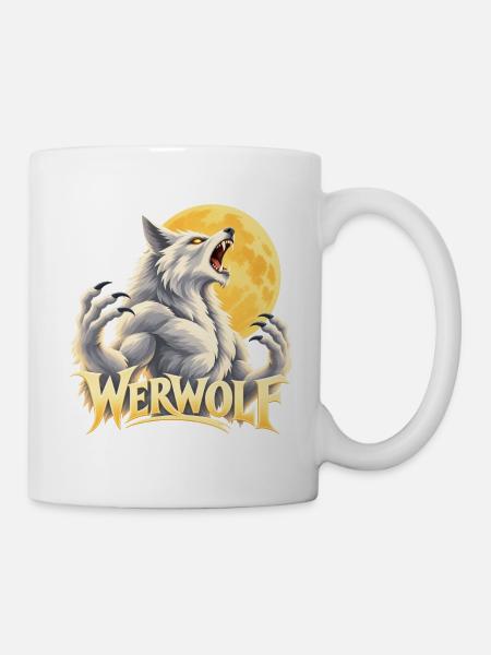 Werwolf Mondlicht Kraft - Tasse - Weiß