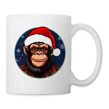 Affen Weihnachten / X-Mas Schimpanse - Tasse - Weiß - Rechts