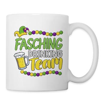 Fasching Drinking Team – Bier & Party - Tasse - Weiß - Rechts
