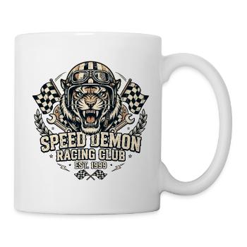 Speed Demon Racing Club 1999 – Vintage Tiger Racer - Tasse - Weiß - Rechts