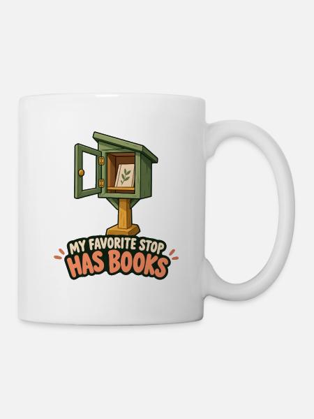 Mein Lieblingshalt hat Bücher - Tasse - Weiß