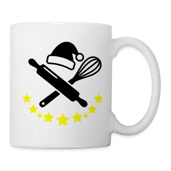 Weihnachts Baecker Logo - Tasse - Weiß - Rechts