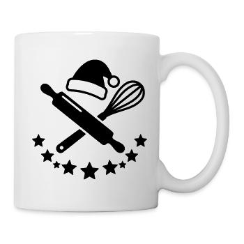 Weihnachts Backen Grafik - Tasse - Weiß - Rechts