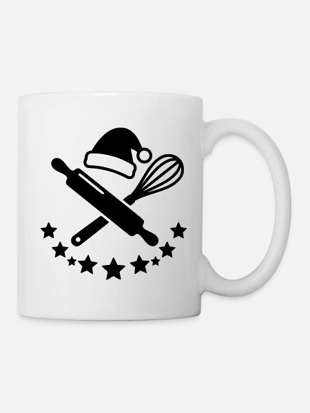 Weihnachts Backen Grafik - Tasse - Weiß