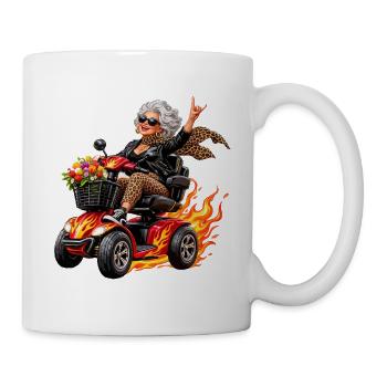 Coole Roller-Oma - Tasse - Weiß - Rechts