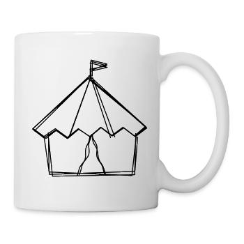Zirkuszelt handgezeichnet - Tasse - Weiß - Rechts