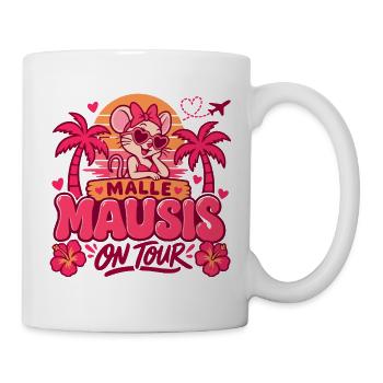 Malle Mausis On Tour – Party Urlaub - Tasse - Weiß - Rechts