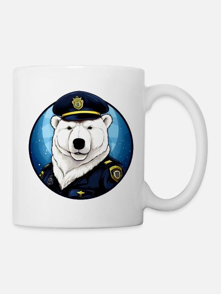 Eisbär Polizist - Tasse - Weiß