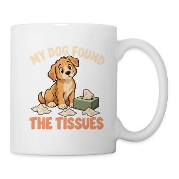 Der Hund fand die Taschentücher - Tasse - Weiß - Rechts