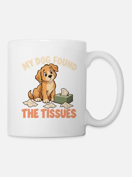 Der Hund fand die Taschentücher - Tasse - Weiß