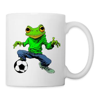 Fussball Frosch - Tasse - Weiß - Rechts