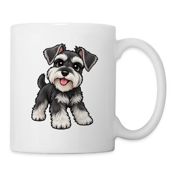 Zwergschnauzer im Kawaii-Stil - Tasse - Weiß - Rechts