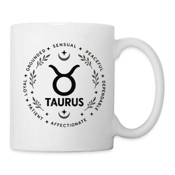 Stier-Tierkreis-Astrologie-Horoskop-Stiersymbol - Tasse - Weiß - Rechts