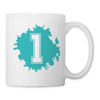 Einser Spritzer 1 Türkis - Tasse - Weiß - Rechts