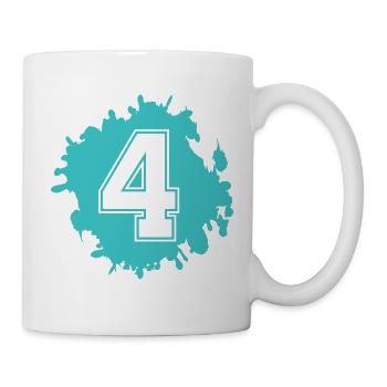 Vierer-Splash Kunstprint - Tasse - Weiß - Rechts